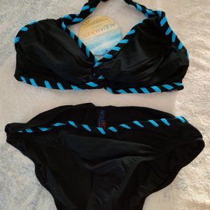 "AQUA SOLEIL" 2-PC BLACK BIKINI SET (M)